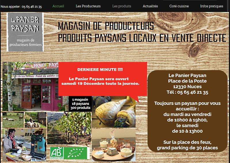 site web Panier Paysan Nuces